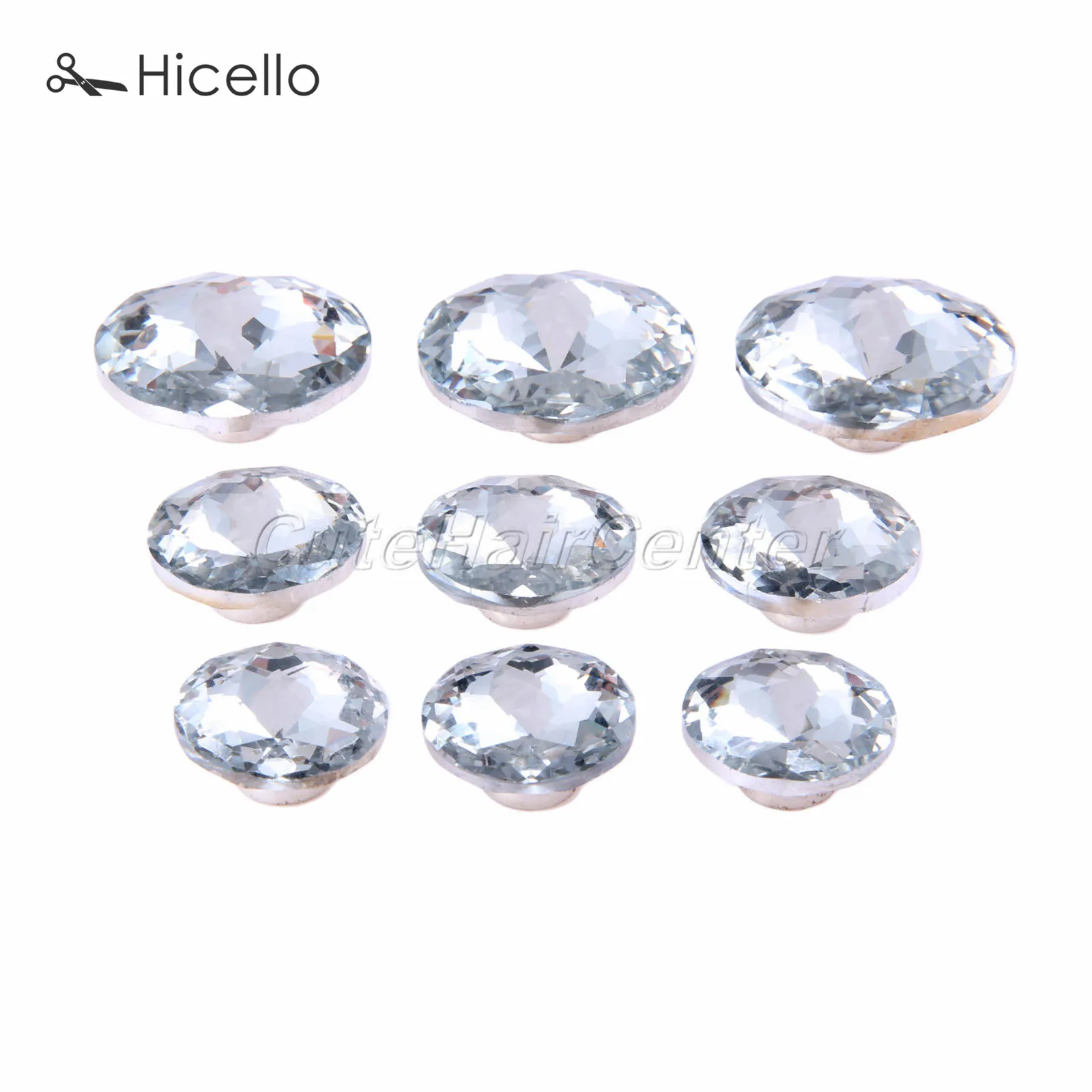 10sets Crystal Buckles Glass Diamond Nails Buttons Decorative Sewing Furniture Knot 20mm/22mm/30mm Decoration Hicello