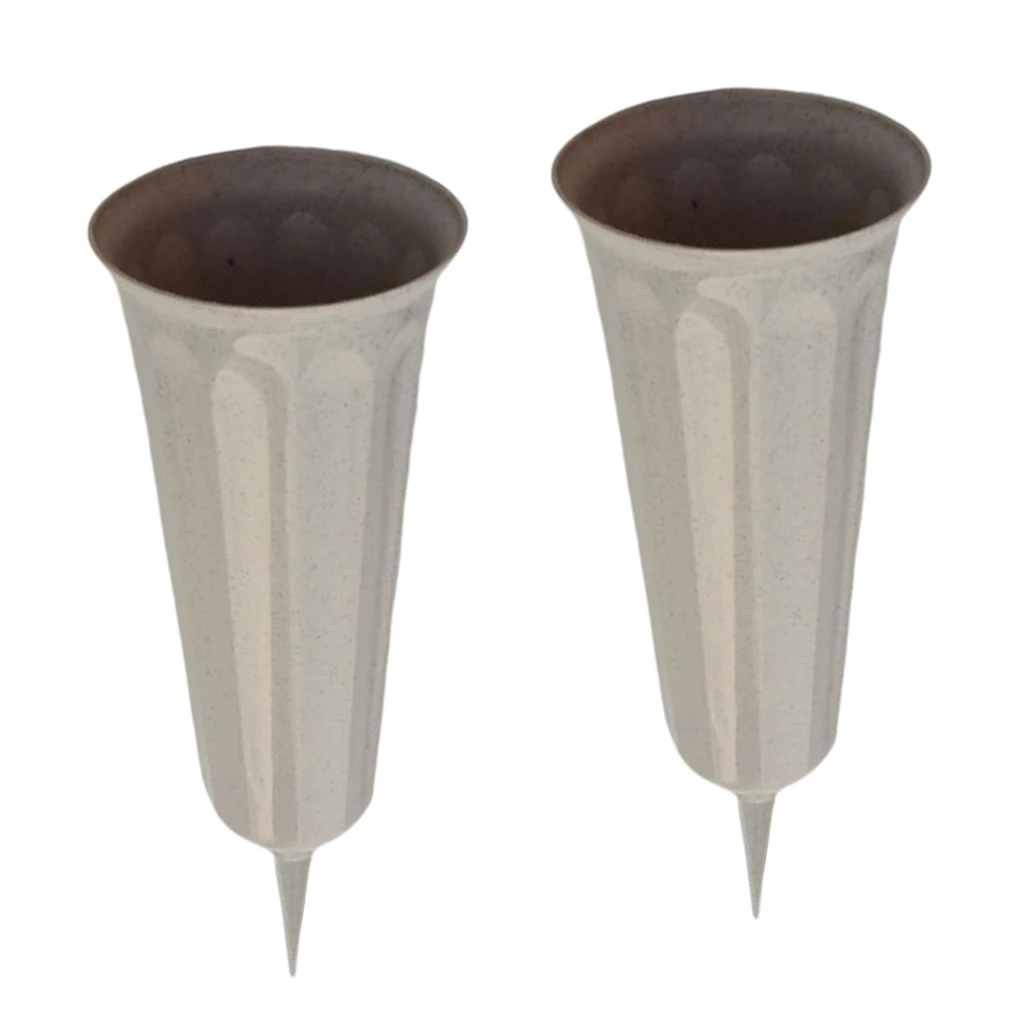 2-Piece Flower Vase Cone for Graveside Memorial Vases Holder Fluted Memorial Grave Stake In Ground Flower Vases
