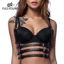 Fullyoung, сексуальный кожаный ремень, Женская подвязка, комплект из 2 предметов, сексуальное нижнее белье для девушек, боди, бандаж, подтяжки, кожаный ремень