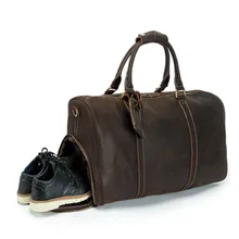 Мужская сумка, дорожная сумка, водонепроницаемая кожаная большая Вместительная дорожная сумка, многофункциональная сумка-тоут, повседневные сумки через плечо с карманом для обуви