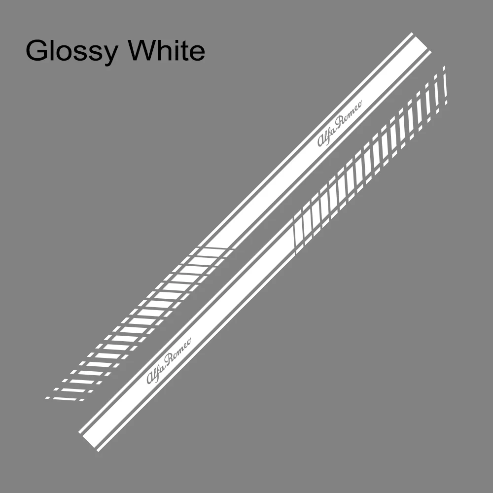 Glossy White 2 шт. Автомобильная наклейка в полоску для Alfa Romeo 159 Giulietta Авто DIY виниловая пленка для спортивного стайлинга Наклейки тюнинг автомобильные аксессуары - Название цвета: Glossy White