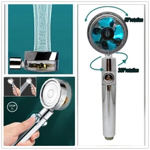 Pressurized shower head can be adjusted 360rotating and water saving with small fan| hand-held nozzle| bathroom accessories