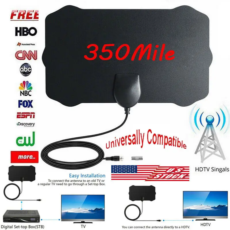 100 Миля Диапазон ТВ антенна ТВ цифровая HD Skywire антенна цифровая HD ТВ 1080p комнатная антенна
