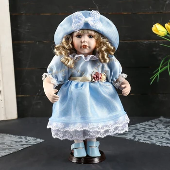 

Doll collection ceramics "Katyusha in a light blue dress with a hat" 30 cm 4520508