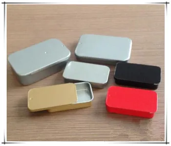 

1pcs 60x34x11mm Mini iron box slide cover storage box wedding Jewelry Pill Cases portable tin boxes container