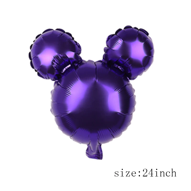 1pc purple miki 1 шт. 112 см гигантские шары Минни Микки на день рождения Детские Классические игрушки подарок фольгированный шарик, мультфильмы детские вечерние украшения - Цвет: 1pc purple miki