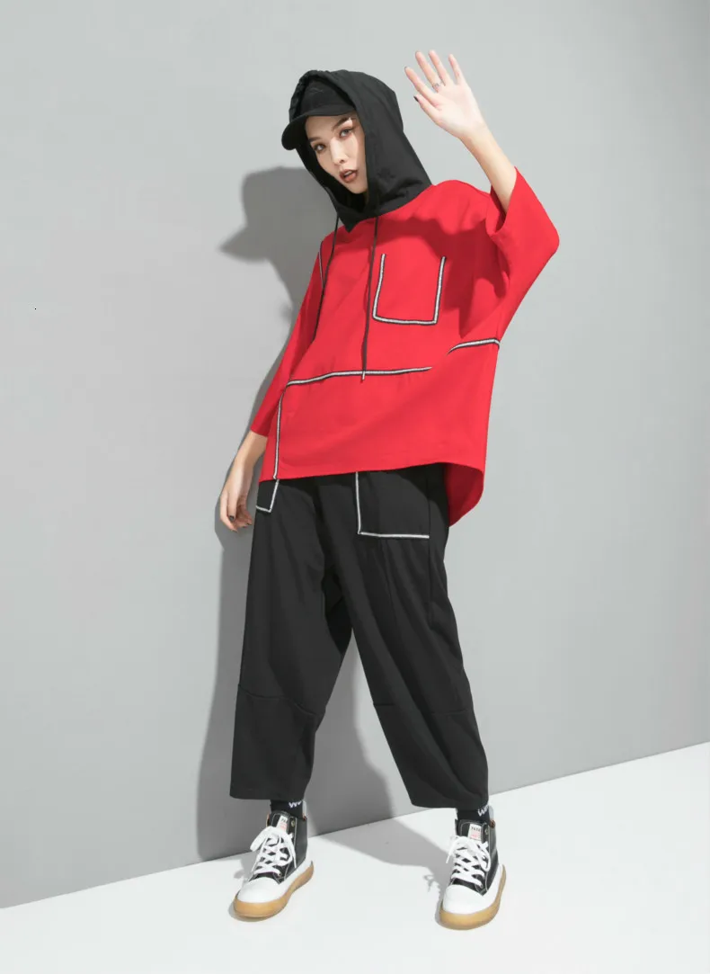 Max LuLu осень корейский модный стиль топы Дамская с капюшоном женская футболка винтажные полосатые футболки Повседневная одежда Большие размеры