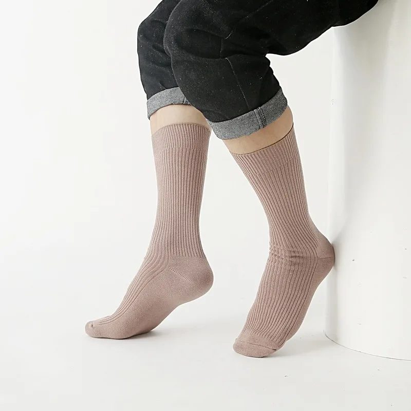 Jeseca осень-зима толстые теплые носки для мужчин Harajuku уличная мода носки с круглым вырезом хлопковые трикотажные мягкие деловые мужские носки