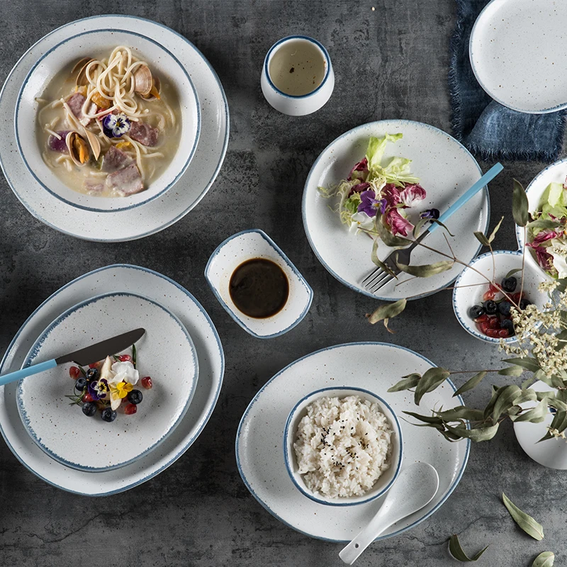 1 предмет в западном стиле Стиль бытовой Керамика Посуда Риса Nnoodle Ssoup Bbowl тарелка для закусок посуда чашки