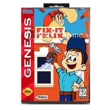 

Sega MD games card - Fix It Felix Jr US Sticker for Sega MegaDrive Video Game Console 16 bit MD card