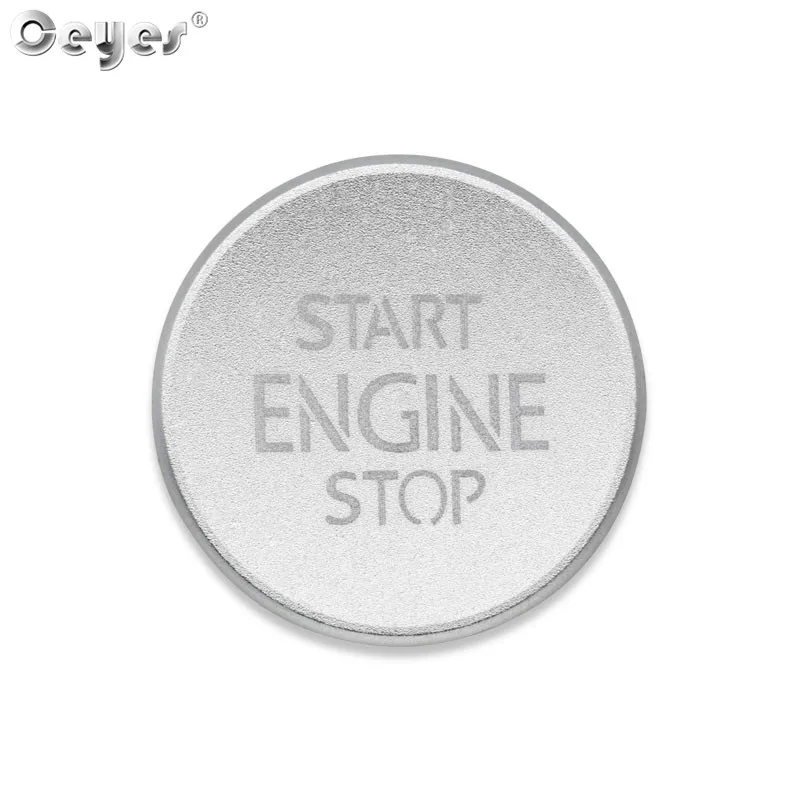 Ceyes наклейки для стайлинга автомобилей Volkswagen CC Tiguan Atlas VW Passat Авто Start Stop стильная кнопка Зажигания для автомобиля кольцо чехол Аксессуары - Название цвета: Silver Button Cover