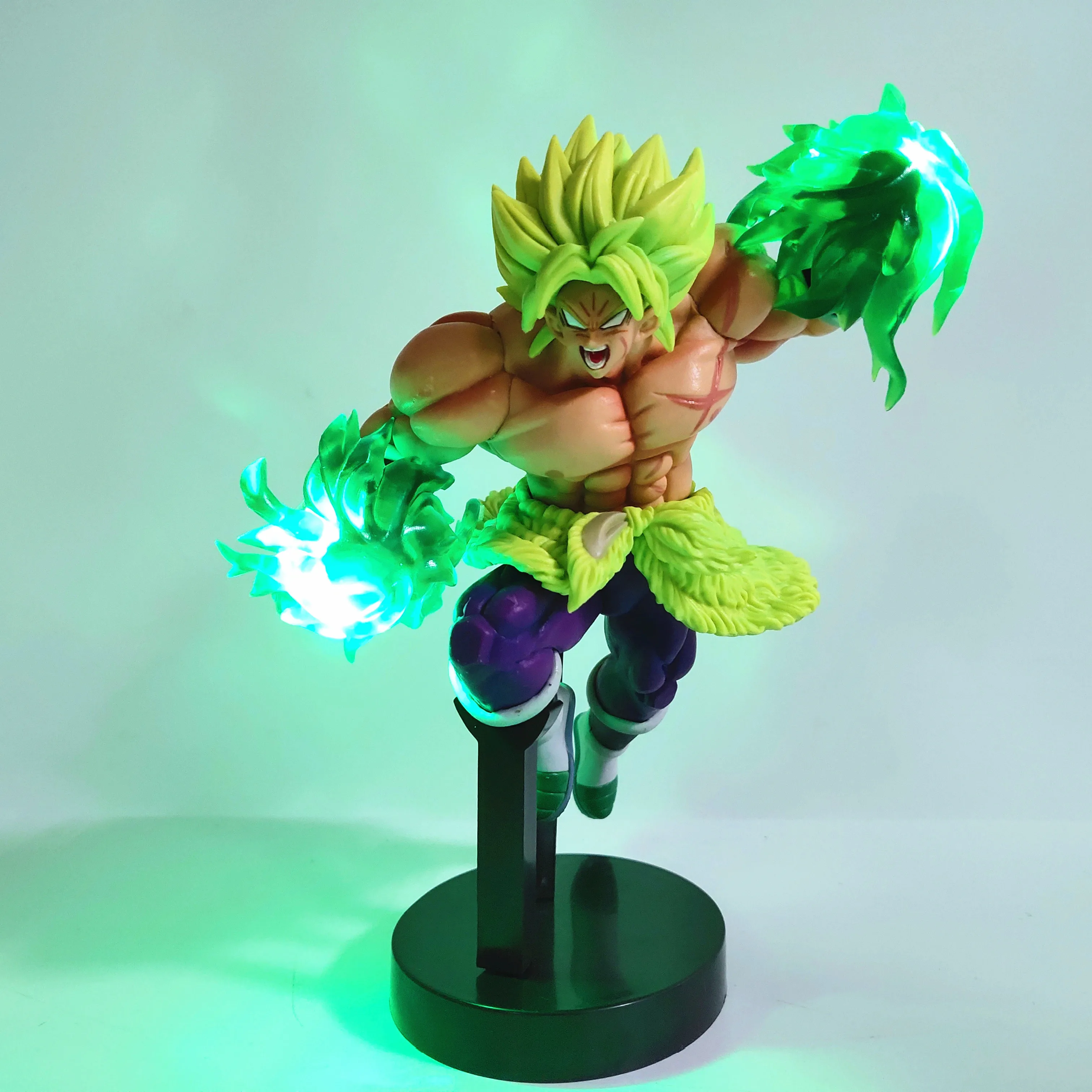 Cena Dragon Ball Z Broly Led efekt Action Figures zabawki anime Dragon Ball Super Broly Led Power scena figurka zabawka DBZ