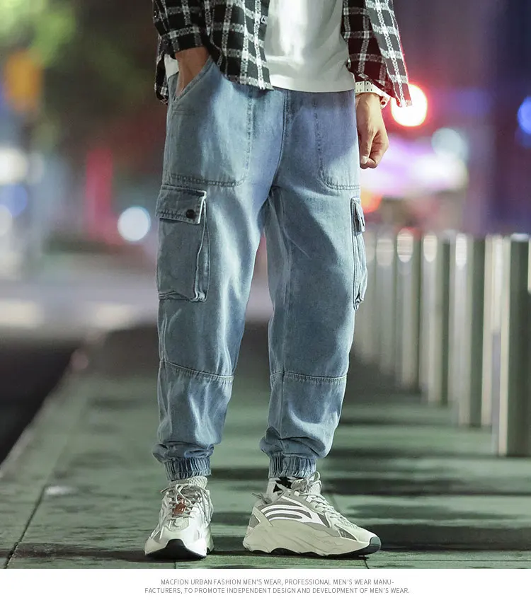 M-5XL мужские джинсы повседневные высококачественные мужские джинсовые штаны винтажные повседневные 2019 Осенние большие размеры карго