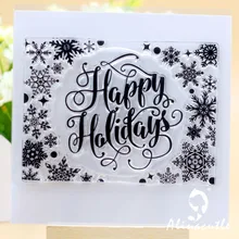 Прозрачные штампы зимние снежинки праздничные скрапбукинги ручной работы, бумажный альбом, резиновый прозрачный кремний штамп AlinaCraft
