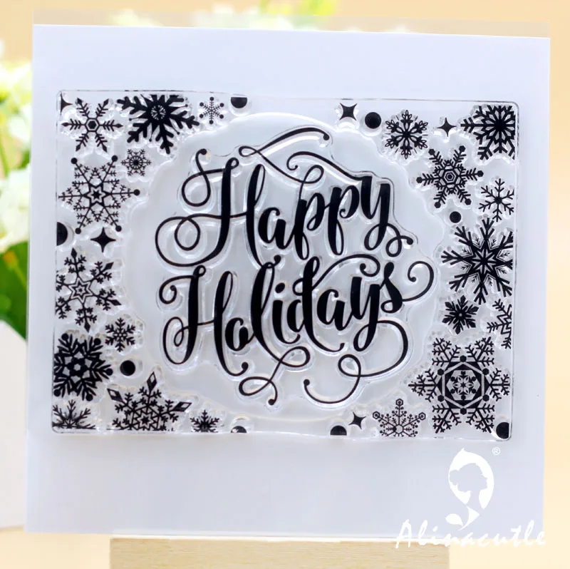 

CLEAR STAMPS Winter Snowflakes Holiday Scrapbook Handmade Card Album Paper Craft Rubber Transparent Silicon Stamp AlinaCraft