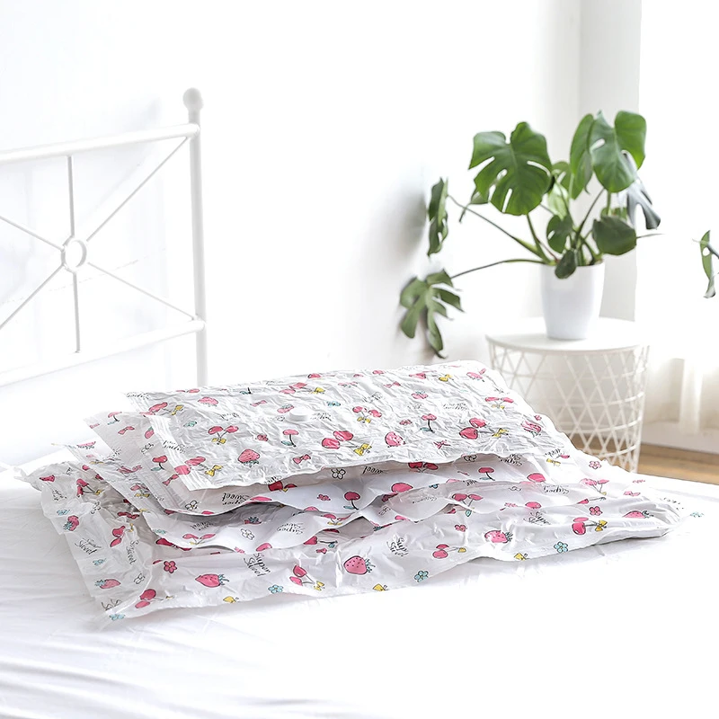 

2019 New Home Bedroom Vacuum Quilt Storage Bag Wardrobe Bedding Quilt Clothing Bag Large Print Seal Storage Bag Pillow Blanket