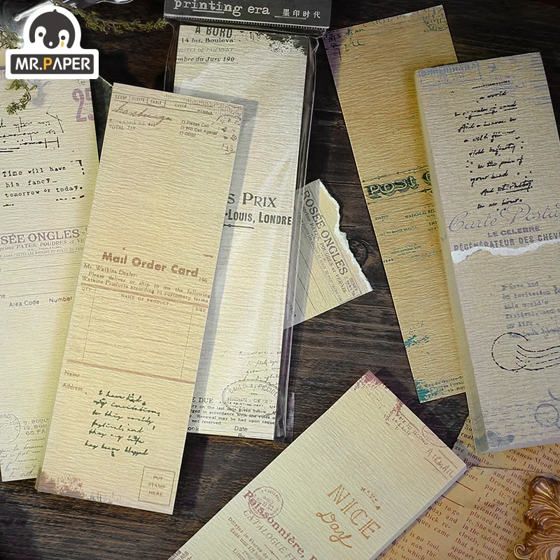 Mr.Paper 6 Design Special Paper Note Long Distance Stationery Series Notepad Sticky Loose-leaf | Канцтовары для офиса и дома