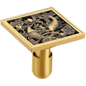 

Insert Square Floor Waste Grates Bathroom Tile Shower Floor Drains Antique Fltro Ducha Drain Shower Hair Strainer 40z