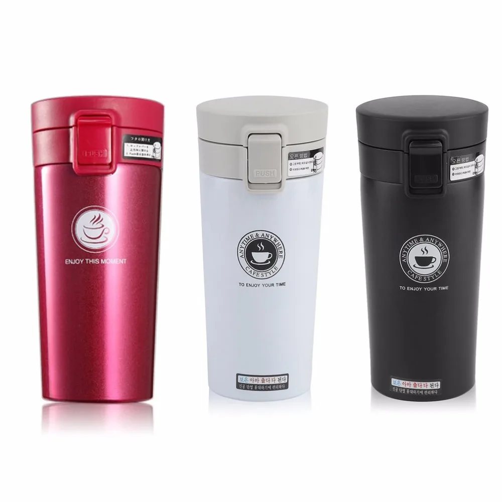 Best 380ML water bottle Double Wall Stainless Steel Coffee Cups Mugs Leak proof Thermal Bottle Thermocup Fashion Vacuum Flask Cups