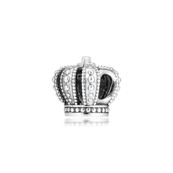 

Genuine 925 Sterling Silver Royal Crown Charm Beads Fits Pandora Bracelet trinket Jewelry for Women Men DIY Making berloques