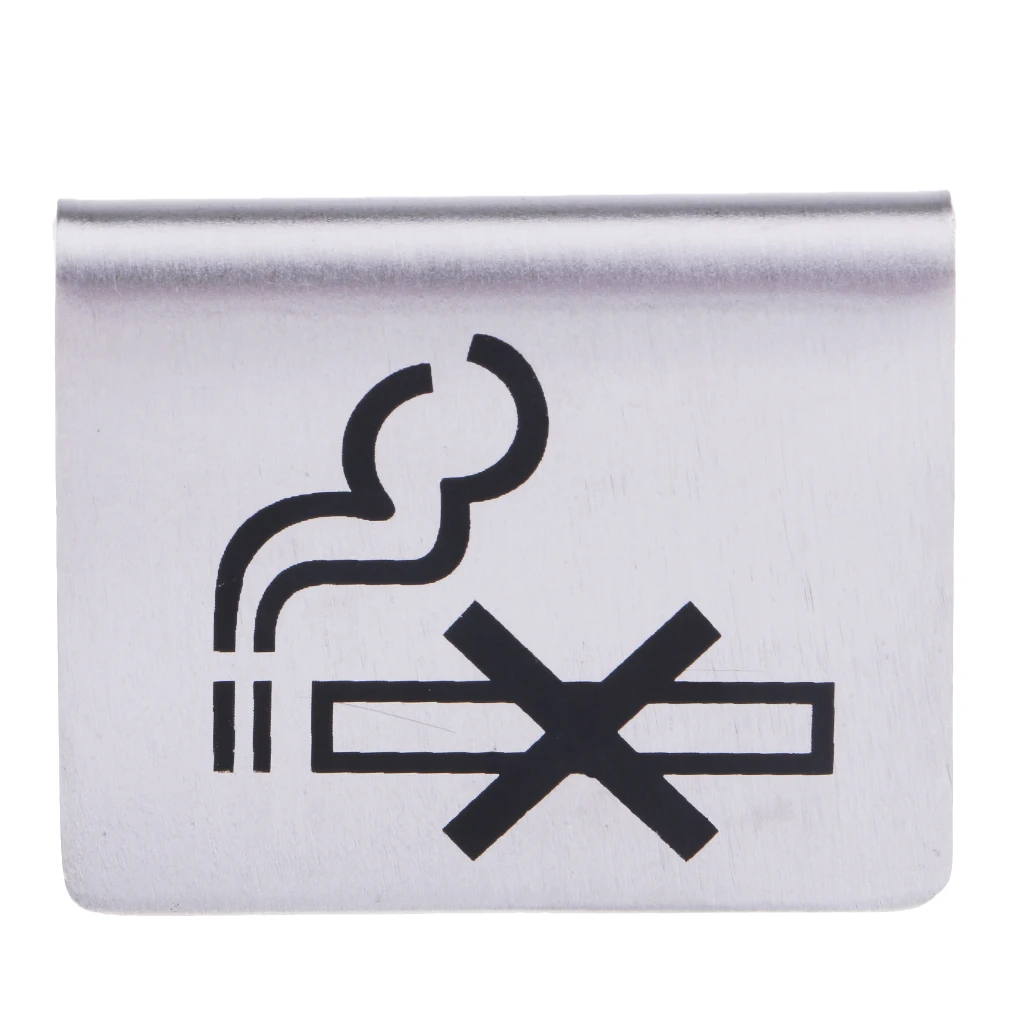 Metal No Smoking Signs Table Tents for Restaurants, Store, Hotel, Weddings non-brand Double Side Tabletop Signs  5.5x5x4 cm 