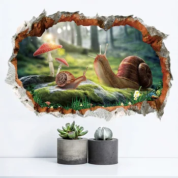 

New 3D Wall-Breaking Snail Home Decoration Stickers PVC Waterproof Creative Stickers Wall Stickers
