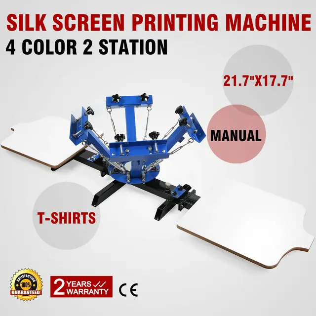$170.91 Tabletop Screen Printing Machine 4 Color 2 Station Glass Wood Pressing 4C2P Cutting