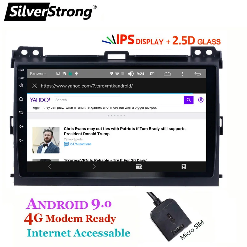 Flash Deal SilverStrong Android9.0 IPS 4G 9inch Car GPS Radio For Toyota Prado 120 Land Cruiser android9.0 IPS Prado120 for PIONEER/JBL amp 1