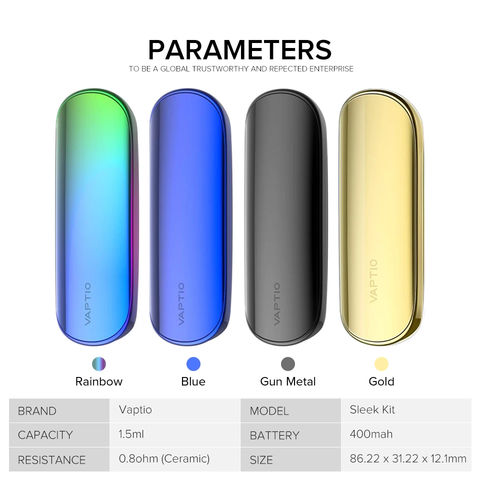 【Новый ARRIVALS】Vape pod Комплект Оригинальный Vaptio Гладкий 13 Вт Pod системы 400 мАч собран