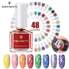 BORN PRETTY 6 мл 48 цветов стемпинг ногтей покрытие лак для ногтей лак с пилинг лак для ногтей латексный цветной штамп лак
