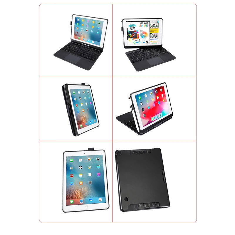 Wireless Bluetooth 5.0 Keyboard Cover Backlit Keyboard Can Be Rotated 360 Horizontally for iPad Air2 iPad Pro 9.7 / iPad 9.7(20