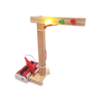 

DIY Baby Kids Science Technology Educational Mini Model Toys for Children Creative Experiment Handmade Assembled Traffic Lights