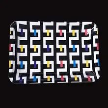 18*12.5 cm שולחן קטן מבוך סיגריות גלם משותף עישון צלחת מתכת פח טבק עשב מתגלגל נייר מגש אחסון(China)