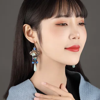 

Ethnic Elegance Crystal Stone Big Flower Drop Dangle Earring for Women Trendy Metal Lady Girls Party Jewelry Gift Pendientes