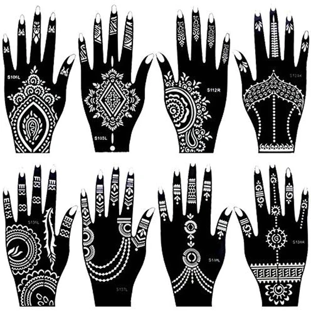 5 Sheets/Lot Temporary Tattoo Stencil Henna Tattoo Kit Body Art