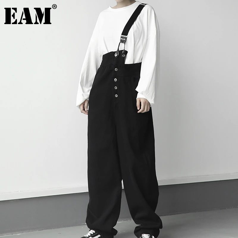 high waisted wide leg overalls