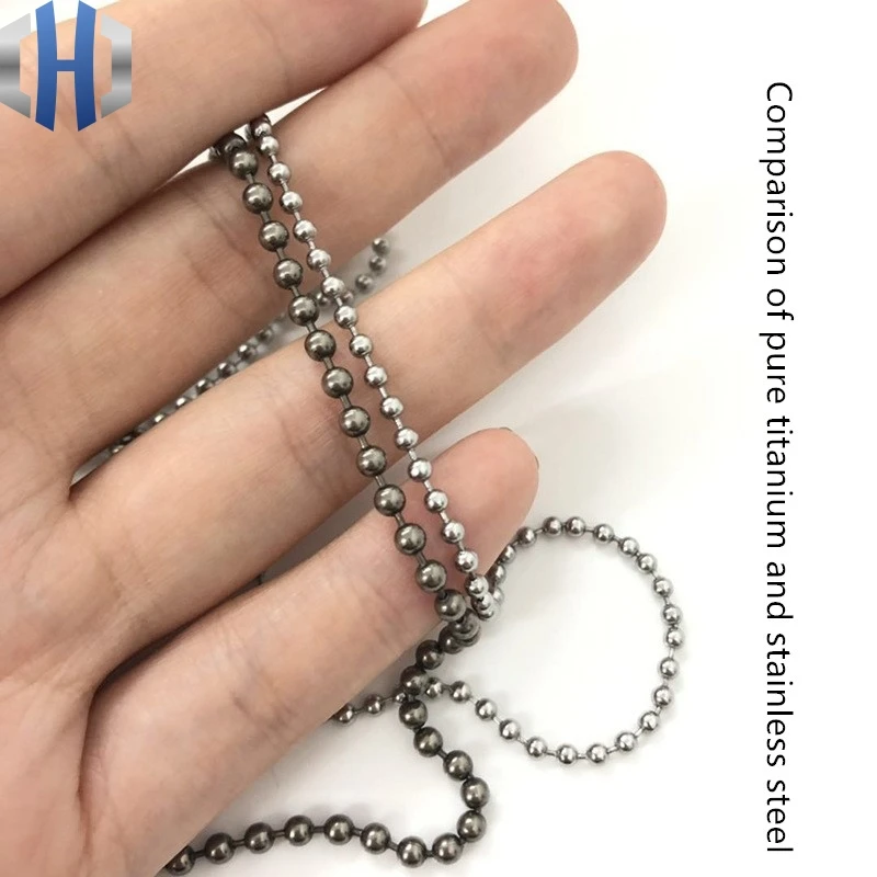 Online 3,0*650mm Reinem Titan Perle Kette Metall Welle DIY Zubehör Pullover Kette Nicht Rost Licht Hypoallergen EDC perle Kette