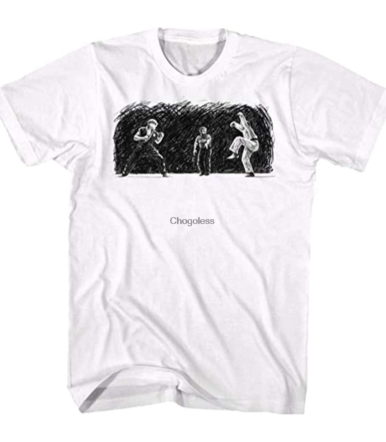 Daniel Vs Johnny Sketch Karate TShirt Black(1) | Мужская одежда