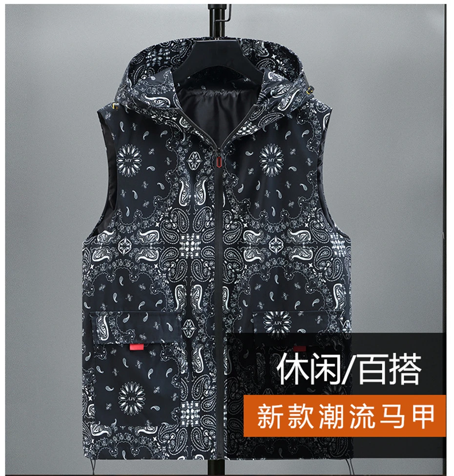 Autumn Vest Men Hip Hop Bandana Paisley 