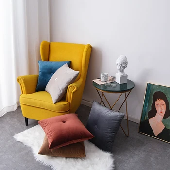 

DUNXDECO Cushion Bed Decorative Pillow Modern Simple Warm Plain Velvet High Quality Luxury Coussin Sofa Chair Room Decorating