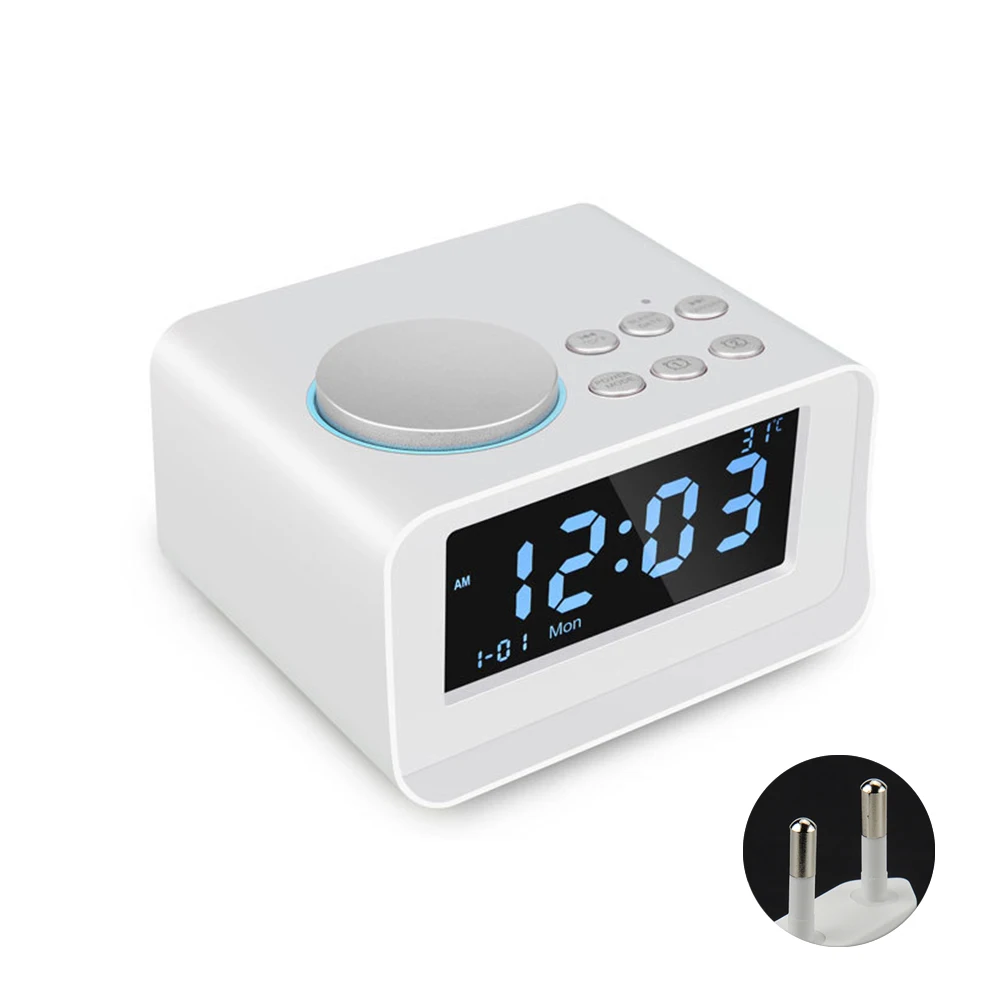 Многофункциональный портативный Bluetooth динамик ЖК-экран Будильник FM радио температурный дисплей зарядка через usb умный стол с микрофоном
