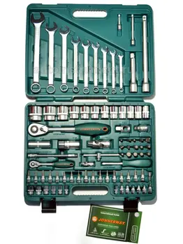 

Набор инструмента Jonnesway 82 пр. 1/4" 4-14мм. 1/2" 14-32мм. S04H52482S в чемодане универсальный набор ручных инструментов