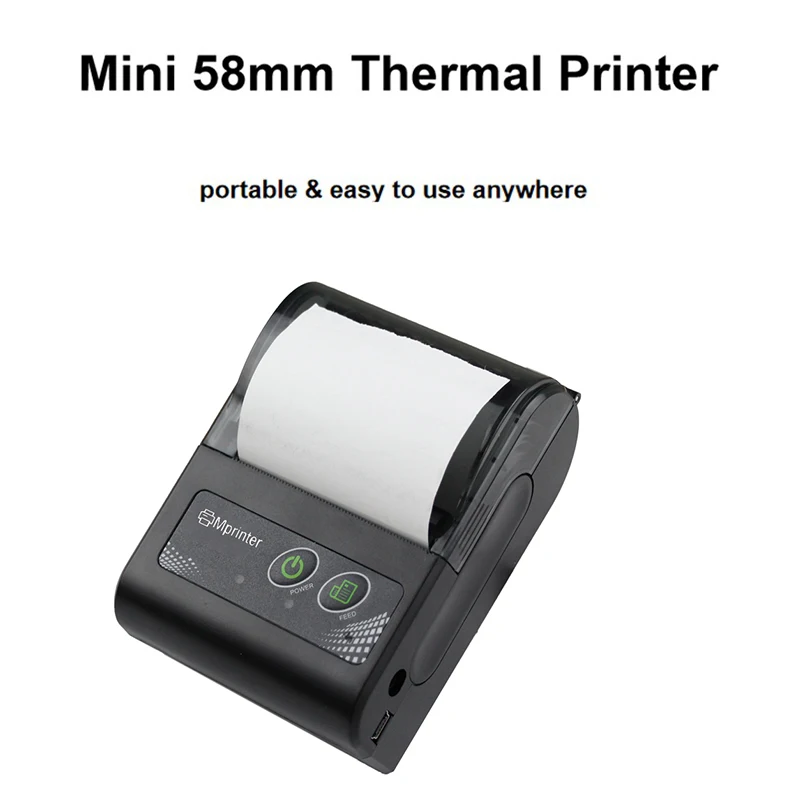 

Bluetooth Printer 58mm thermal receipt ESC / POS Retail Handheld Barcode USB Wireless Android Windows mini portable printer