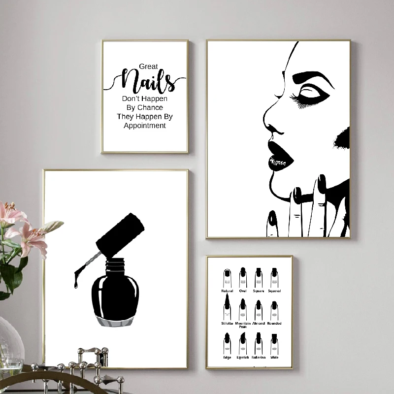 

Nail Salon Quotes Makeup Wall Art Posters and Prints Nail Tech Artist Gift Fashion Art Picture Canvas Painting Nail Beauty Decor