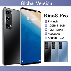 Global Version Rino8 Pro 5.8 inch 5G Smartphone 12GB+512GB MTK6889 Fingerprint Unlock Dual Card Dual Standby
