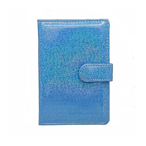 Блестящая Обложка для паспорта в горошек со звездами с пряжкой и ID держатель для карт яркий рассеянный светильник блестящий цвет из искусственной кожи держатель для паспорта - Цвет: blue