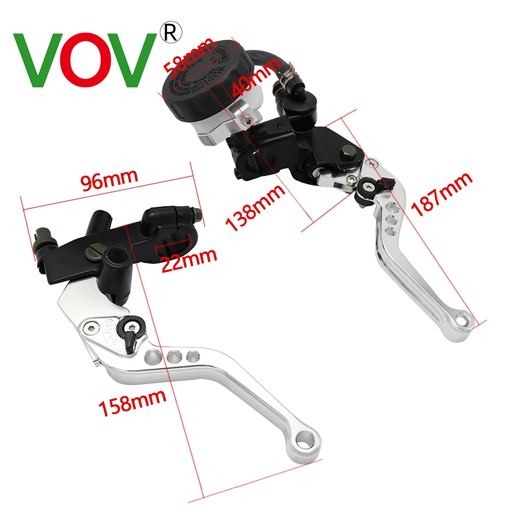 Hydraulic Brakes Motorcycle Brake Lever Master Cylinder Clutch Levers Pumping Brake Oil Storage Kit Fuel Tank Set 7/8"22mm motorcycle brake lever motorcycle brake hose motorcycle clutch master cylinder rod motorcycle brake fitting