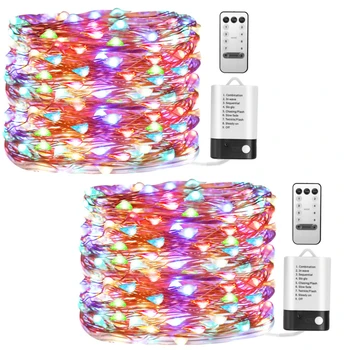 5 M 10 M 20 M Led Light String Remote Battery Operated 8 Modi Dimbare Fairy Lights Voor Bruiloft Xmax kerst Home Decoratie