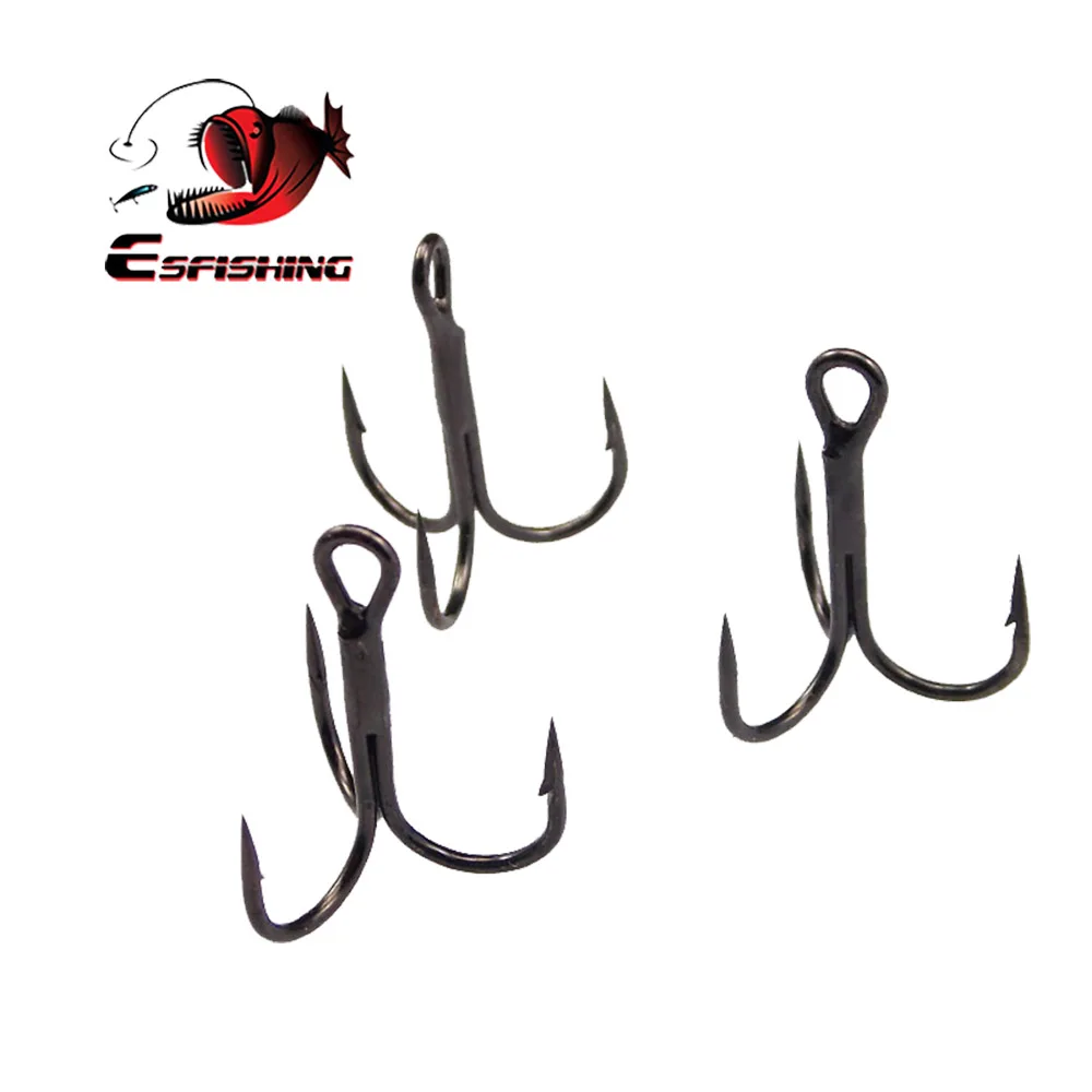 Esfishing 12pcs Fishing Hook Carbon Steel Barbed Fishhooks Super Sharp