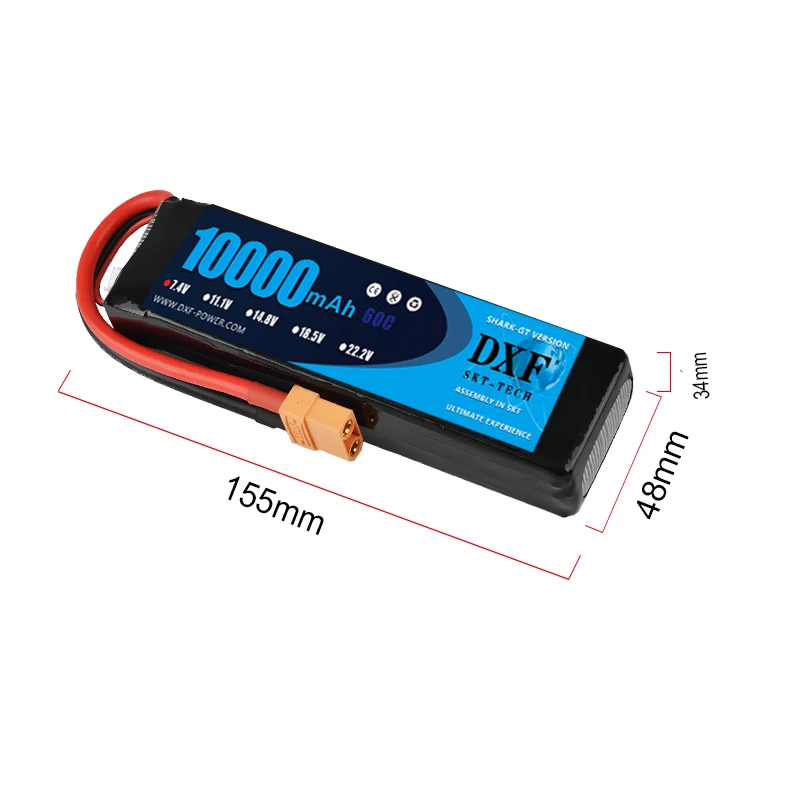 2 шт. Lipo батарея DXF 14 8 в 5200 мАч 80C/ 2S 7 4 В 10000 60C для радиоуправляемого вертолета